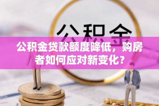 芙蓉公积金贷款额度降低，购房者如何应对新变化？