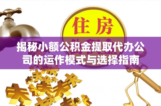 芙蓉揭秘小额公积金提取代办公司的运作模式与选择指南
