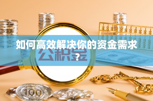 芙蓉如何高效解决你的资金需求？