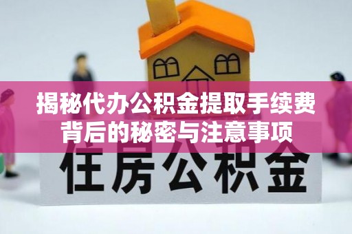 芙蓉揭秘代办公积金提取手续费背后的秘密与注意事项