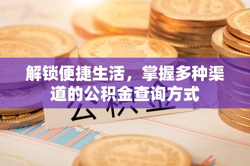芙蓉解锁便捷生活，掌握多种渠道的公积金查询方式